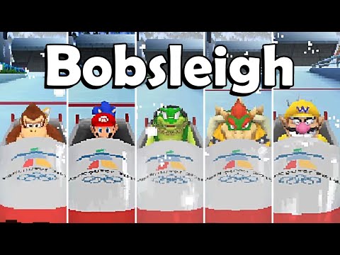 Mario Sonic At The Olympic Winter Games DS Bobsleigh All Characters