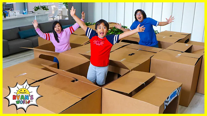 Box Fort Maze Ryan's Mystery Playdate at Home Chal...
