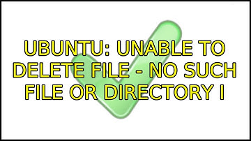 Ubuntu: Unable to delete file - no such file or directory (3 Solutions!!)