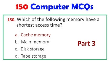 150 Computer Fundamentals Multiple Choice Questions. Part -3. Computer Mcqs. Fundamentals MCQs.