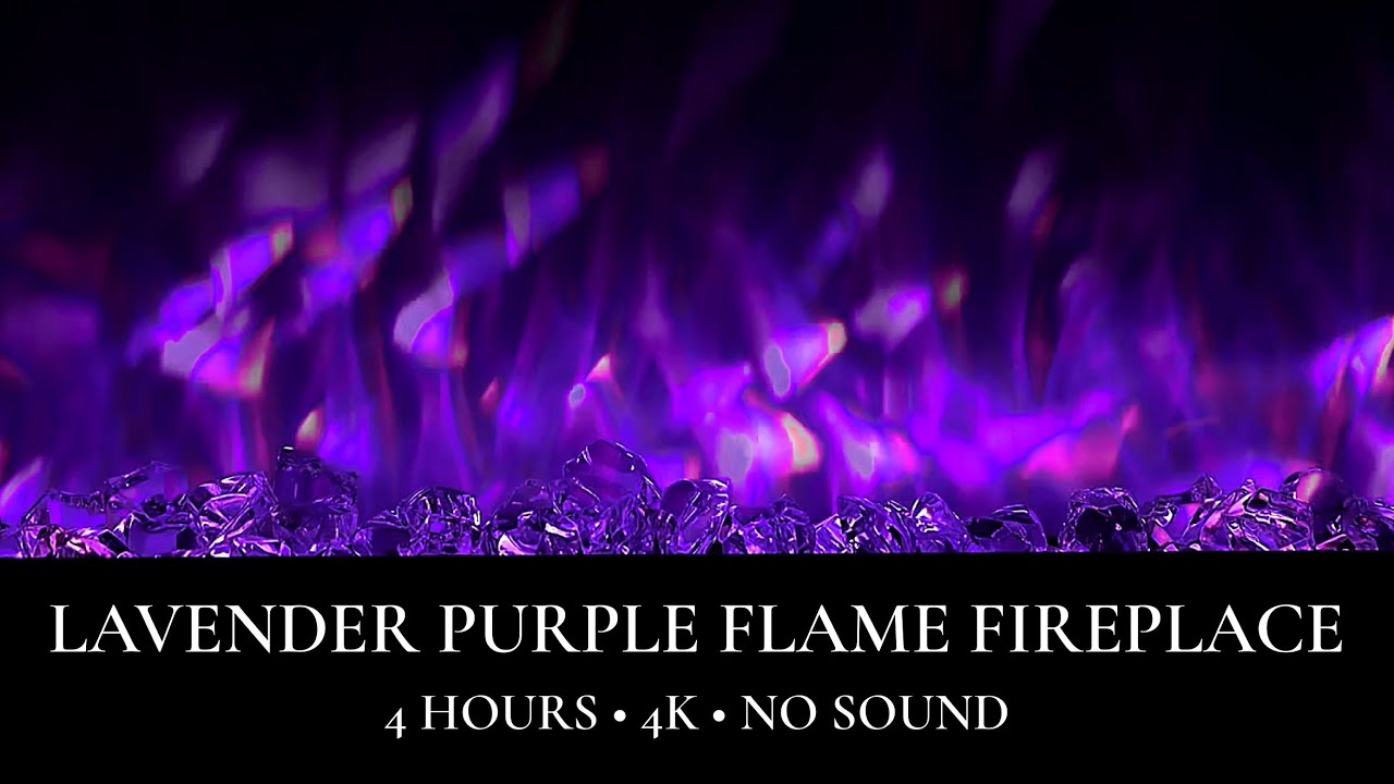 Lavender Purple Luxury Fireplace 4K | 4 Hours Ambiance | No Music