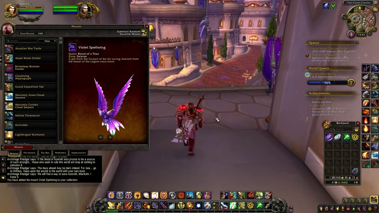 WoW Legion Getting The Violet Spellwing Mount Before BFA Launches