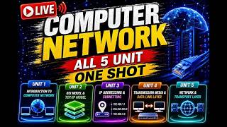 🔥 COMPUTER NETWORK ALL 5 UNIT One Shot LIVE | AKTU Exam 2025 | Complete Revision Marathon |