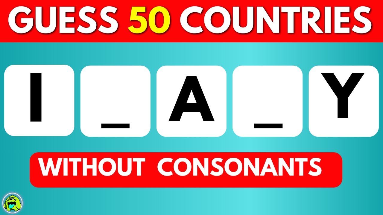 Guess 50 Countries With ONLY VOWELS! - YouTube