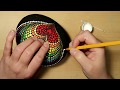 EASY Dot Art Stone Painting Using ONLY a Qtip & Pencil FULL TUTORIAL Rainbow Heart