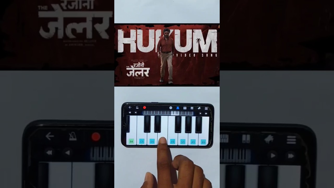 Hukum Jailer Tune 🔥🔥 | Easy Mobile Piano Tutorial | 