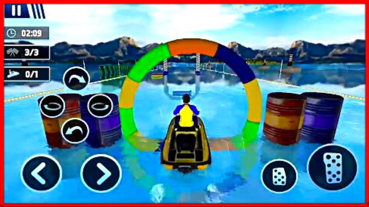 Water Jet Ski Boat Racing 3d Car Racing Simulator Car Park Games
