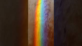 🌈Touched perfect rainbow from window light  #ROYGBIV akronym #EM 380-740 nanometers #reflection