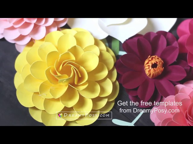 Free paper flower templates and tutorial for beginners - YouTube free-paper-flower-templates-and-tutorial-for-beginners-youtube