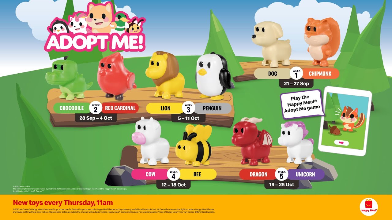 Adopt Me! McDonald's Happy Meal® Toys! YouTube