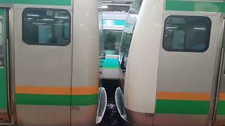 JR東日本E231系1000番台宮ヤマU517編成+E233系3000番台宮ヤマU218編成混合編成上野東京ライン・(宇都宮線)東海道伊東線普通伊東行き上野駅(JU02)17時24分発車