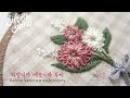 [프랑스 자수 ENG CC] Dahlia and Veronica Embroidery 다알리아 베로니카 꽃다발 자수