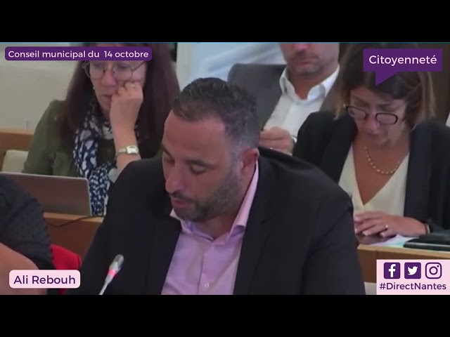 Intervention d'Ali Rebouh lors du conseil municipal du 14/10/2022