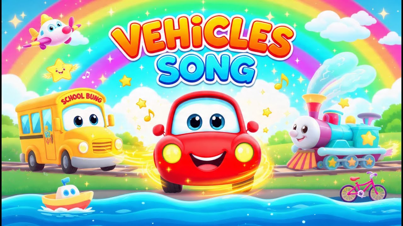Vehicles Song for Kids | Car Train Plane Boat Bus Bike | Rhyme Orbit 🚗🚂✈️