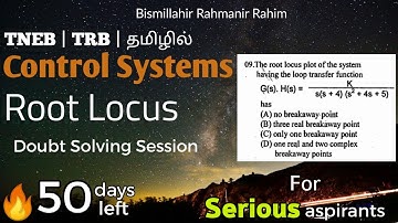 Lec 61 | Telegram Doubt Question  | Root Locus | JSMS Abdul | Control Systems | 50 Days Left