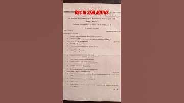 BSc III SEM MATHS RCUB NEP 2024