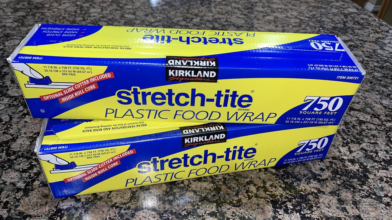 Kirkland Signature Stretch-Tite Plastic Food Wrap, 11 7/8 in x 758 ft,  2-count