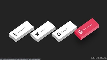 3D Social Media Icons Button Hover Effects Video Tutorial