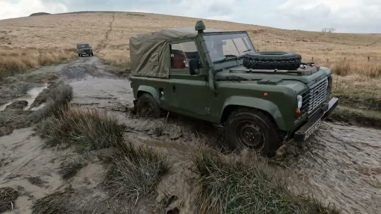 4x4 Wales Land Rover Defender Wolf 90 green laning