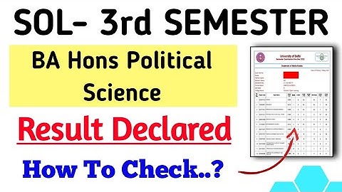 SOL BA Hons Political Science 3rd Semester Result Declare Dec 2022 Exam | SOL BA Result Update 2023