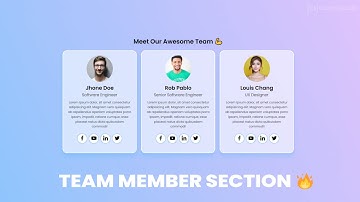Responsive Creative Team Member Section using HTML, CSS - Glassmorphism Effect | Codingscape