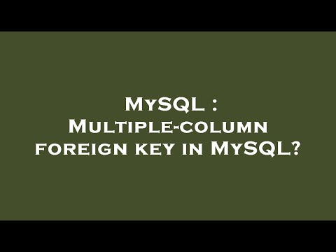 MySQL : Multiple-column