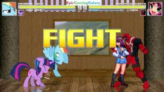 Rainbow Dash And Twilight Sparkle VS Haruhi Suzumiya And Deadpool In A MUGEN Match / Battle / Fight
