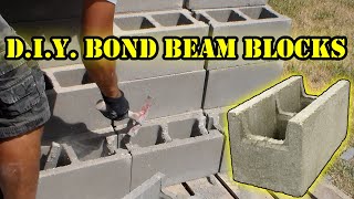 DIY Make a Concrete Bond Beam Block with Standard Concrete Block