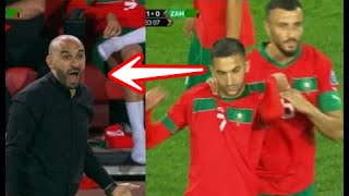 ملخص فوز المغرب على زامبيا 2-1 مباراة قوية واحتجاج زياش على تغييره