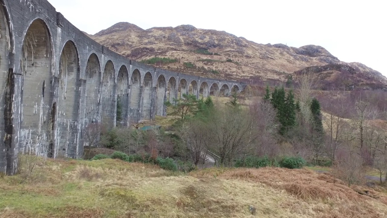 Glenfinnan Viaduct (Harry Potter Bridge) Scotland Drone Footage YouTube