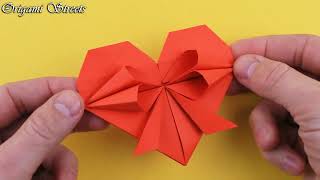 Как сделать сердце с бантом из бумаги by Origami Streets 1,125 views 3 months ago 8 minutes, 44 seconds