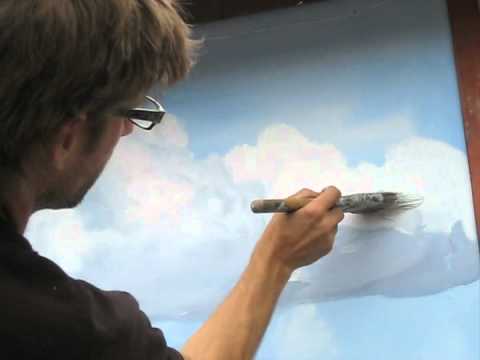 How to paint clouds technique - Mural Joe