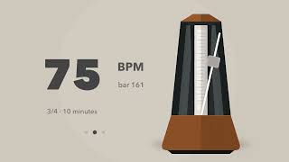 Metronome 75 BPM | 3/4 | 10 Minutes