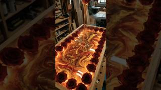 Rose + Fire = Lava Table 💀🌹🔥 | Mesmerizing Resin Craft