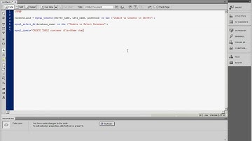 Connect To mySQL server and create a table via PHP