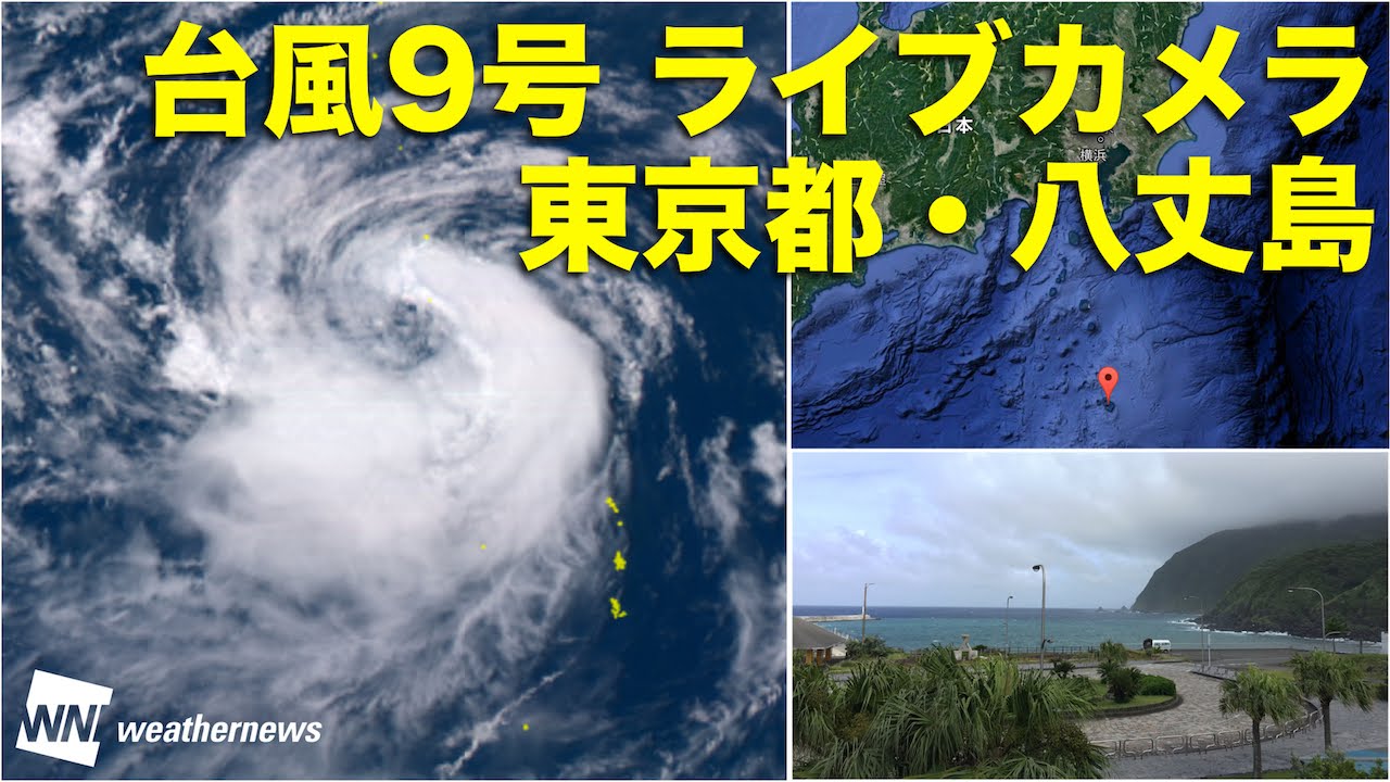 台風9号 特設ライブカメラ In 東京都八丈島 Youtube