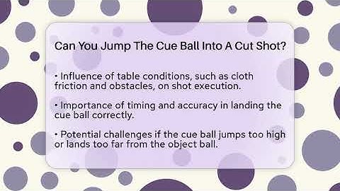 Can You Jump The Cue Ball Into A Cut Shot? - Billiards Hustlers