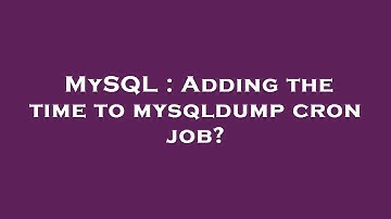 MySQL : Adding the time to mysqldump cron job?