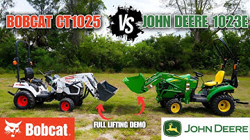 Bobcat CT1025 Compact Tractor Vs. John Deere 1023E Compact Tractor | With Lifting Demo