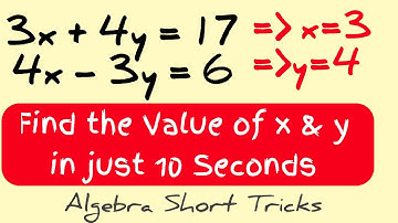 Solve any Simultaneous Equations Under 10 Seconds - Algebra Math Trick
