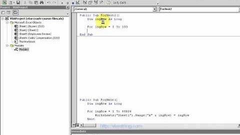 VBA For Next Statement