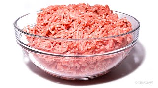 Minced Meat in Glass Bowl Time-lapse