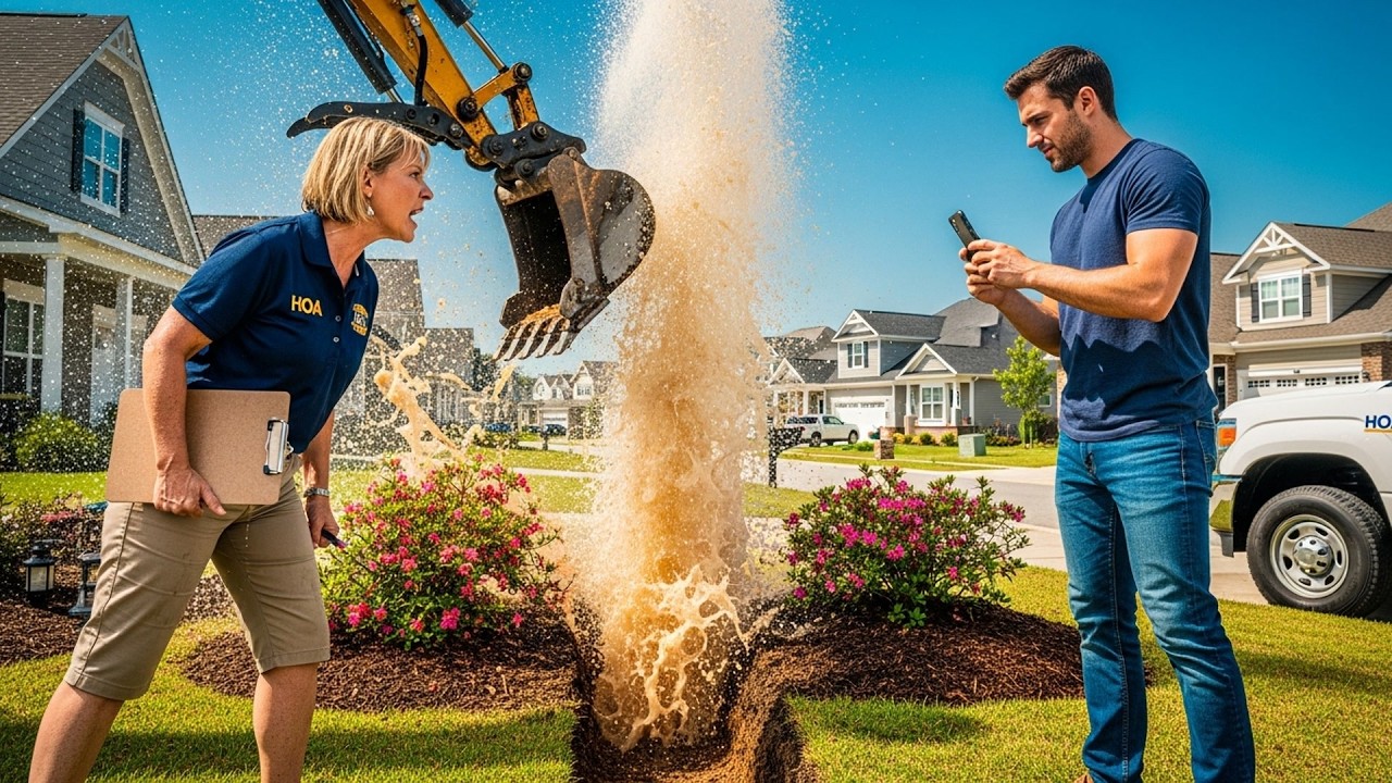 HOA Board Dug Up My Yard, Cameras Caught Them And They Damaged Their Own Irrigation Pipe