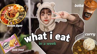 what I eat in a week pt. 3 + 📲 iPhone 13 pro max unboxing!!! (korean + junk food)