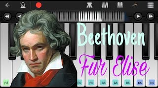 Beethoven   Fur Elise Easy piano tutorial تعلم عزف موسيقى بيتهوفن Fur Elise على Perfect Piano