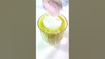Healthy Matcha Green Tea Latte Recipe #shorts l How To Make Starbucks Matcha Green Tea Latte