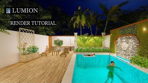 Lumion Render modern swimming pool -sketchup model