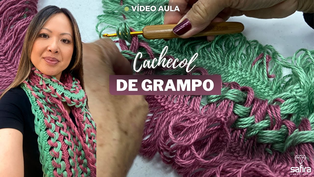 TUTORIAL CACHECOL COM CROCHÊ DE GRAMPO