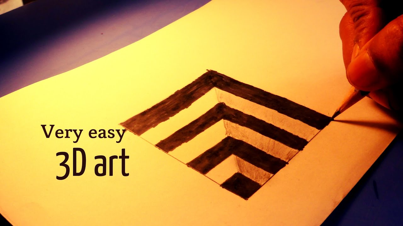 How To Draw 3D Hole For Kids 3D Trick Art On Paper Very Easy 3D Art How to draw 3d hole for kids 3d trick art on paper very easy 3d art