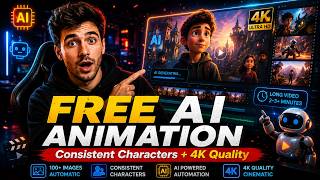How To Make FREE Long AI Animation Videos 25 With Consistent Characters & 4K Quality!